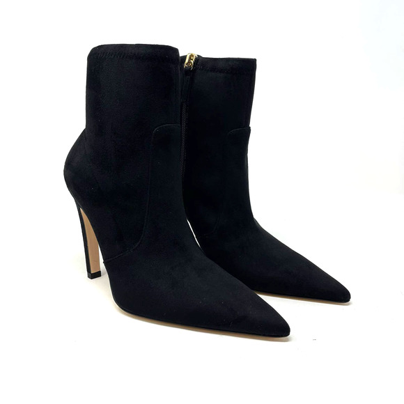 Good American Icon Bootie Suede Black Size 7.5 GA007K-E - Picture 3 of 8